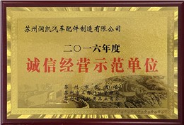 诚信经营示范单位